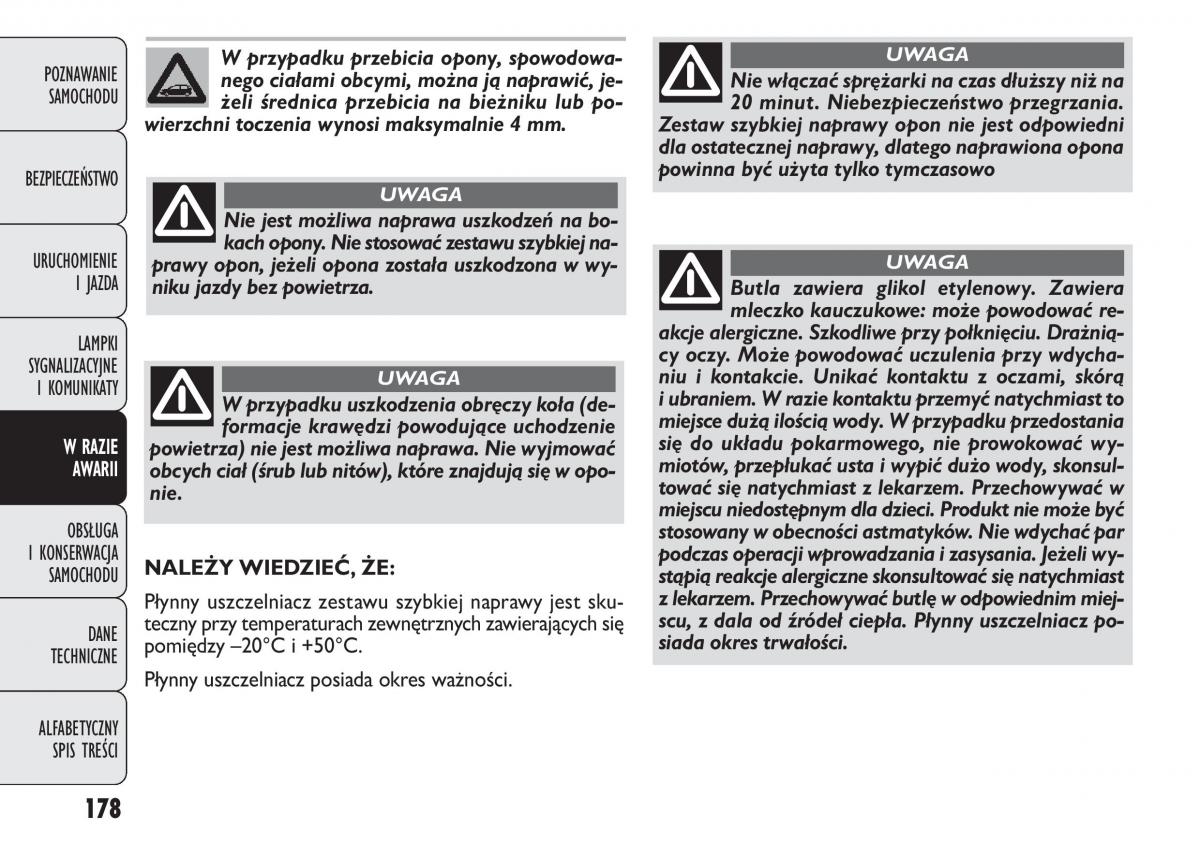 manual  Fiat Punto III 3 instrukcja / page 180