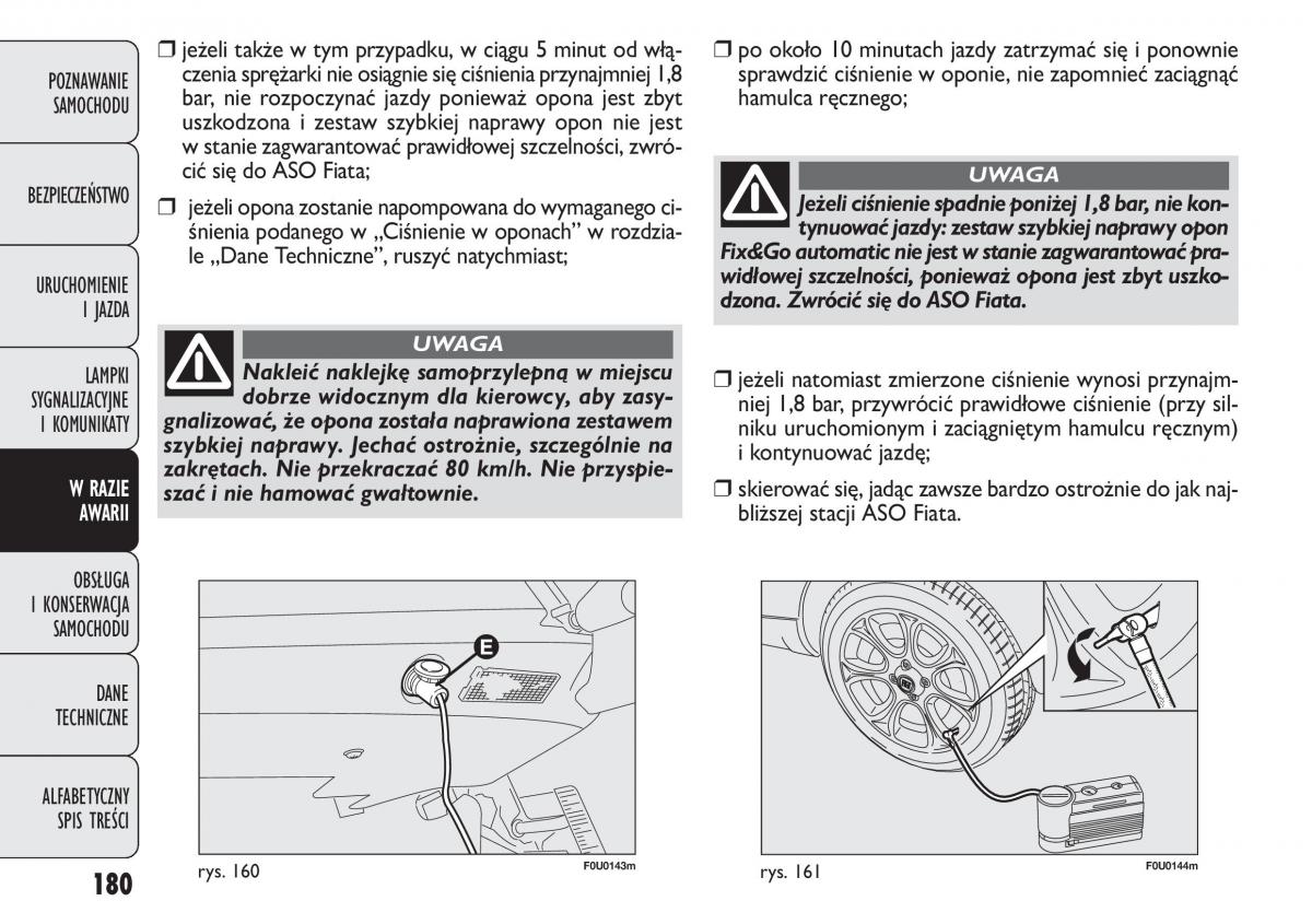 Fiat Punto III 3 instrukcja obslugi / page 182