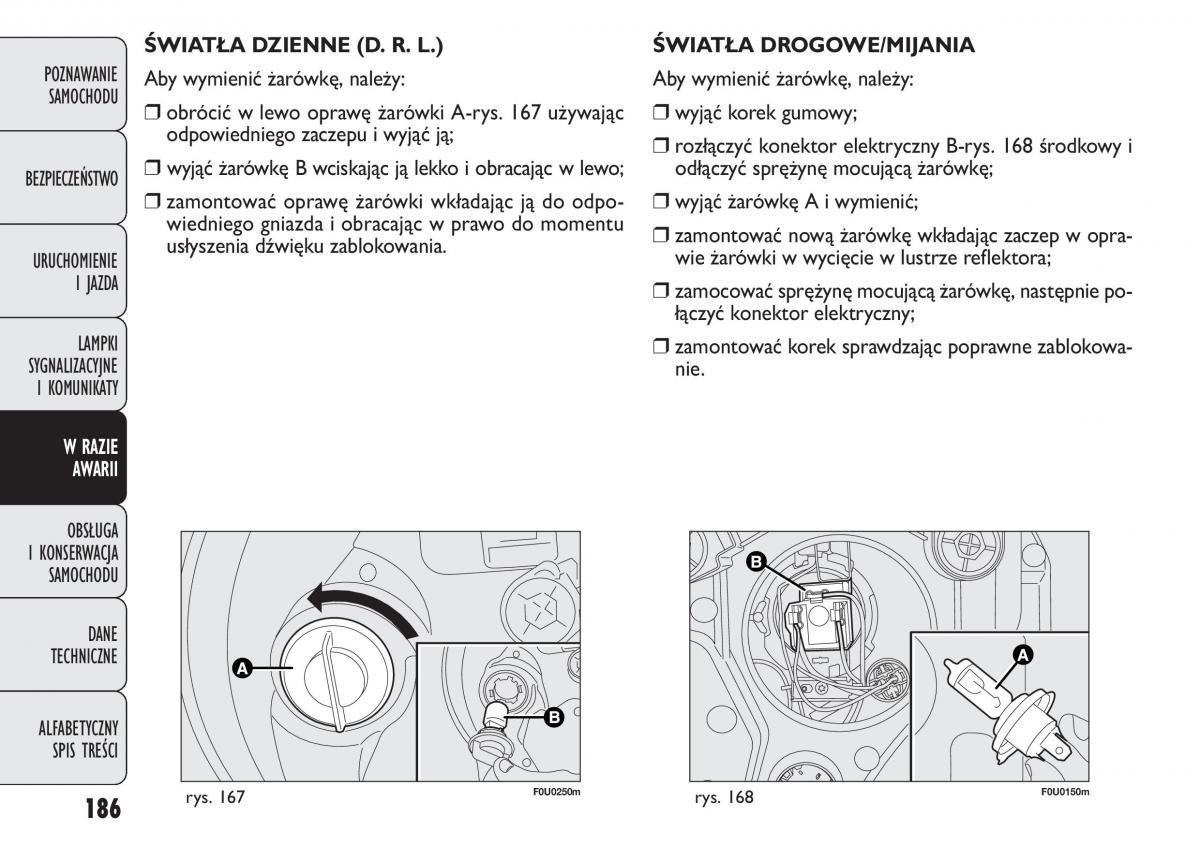 manual  Fiat Punto III 3 instrukcja / page 188