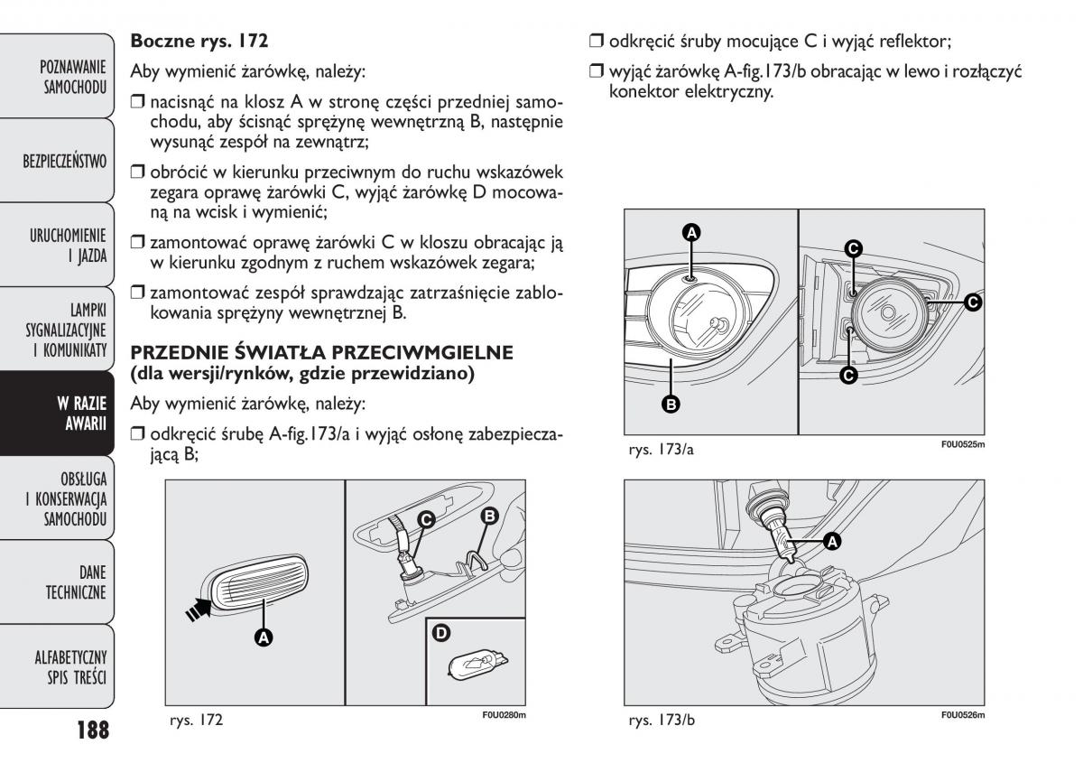 Fiat Punto III 3 instrukcja obslugi / page 190