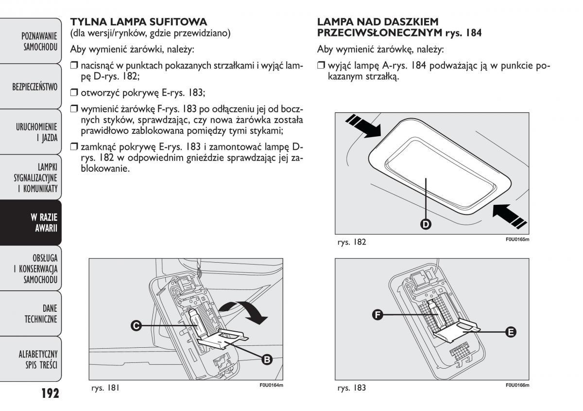 manual  Fiat Punto III 3 instrukcja / page 194