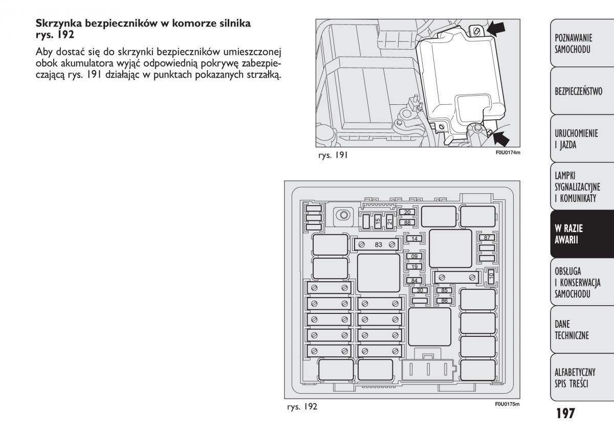 manual  Fiat Punto III 3 instrukcja / page 199