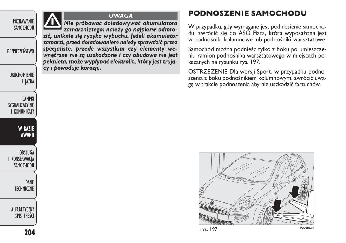 manual  Fiat Punto III 3 instrukcja / page 206