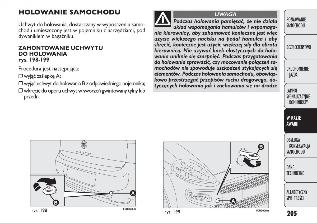 manual  Fiat Punto III 3 instrukcja / page 207