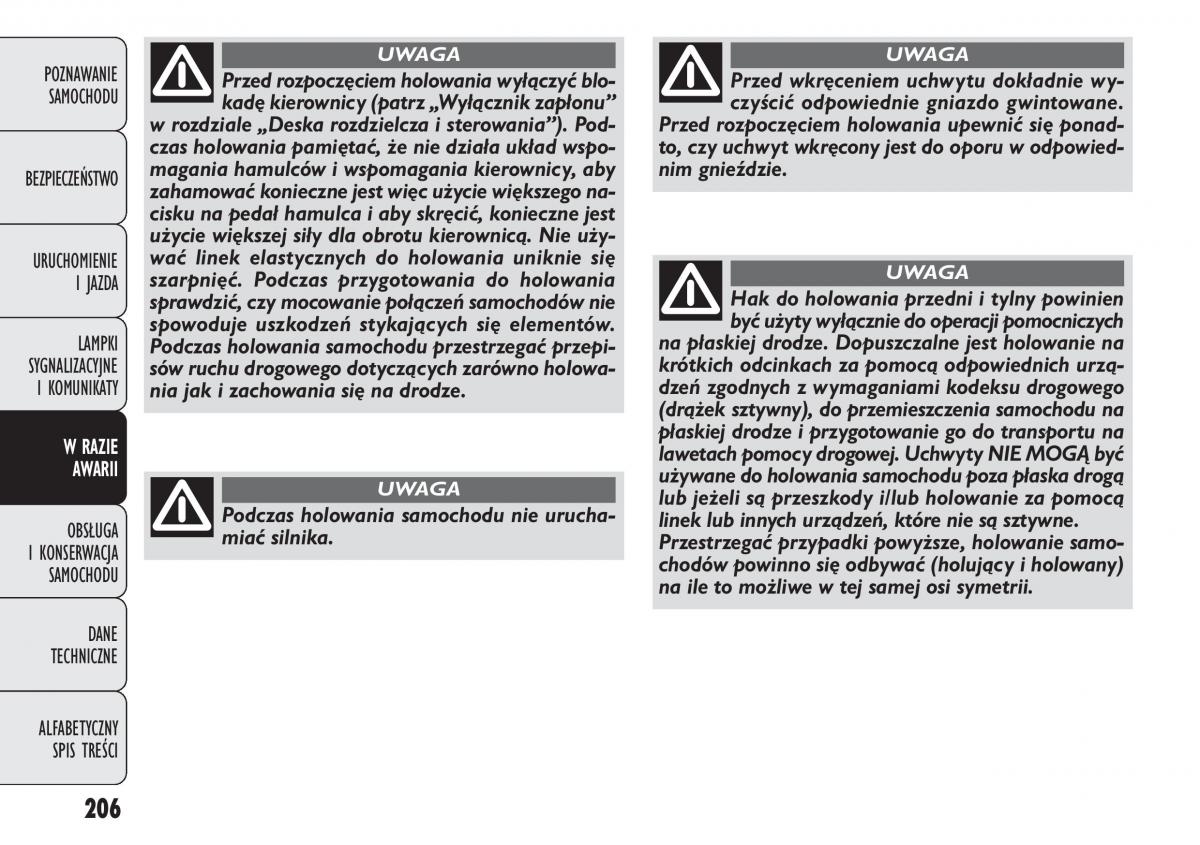 manual  Fiat Punto III 3 instrukcja / page 208