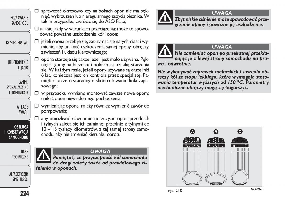 manual  Fiat Punto III 3 instrukcja / page 226