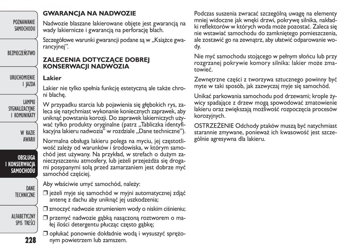 manual  Fiat Punto III 3 instrukcja / page 230