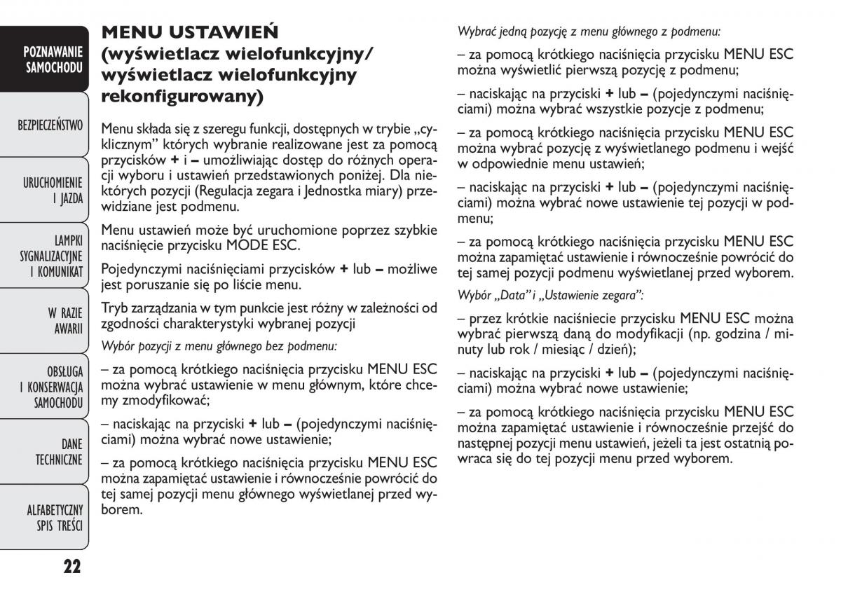 Fiat Punto III 3 instrukcja obslugi / page 24