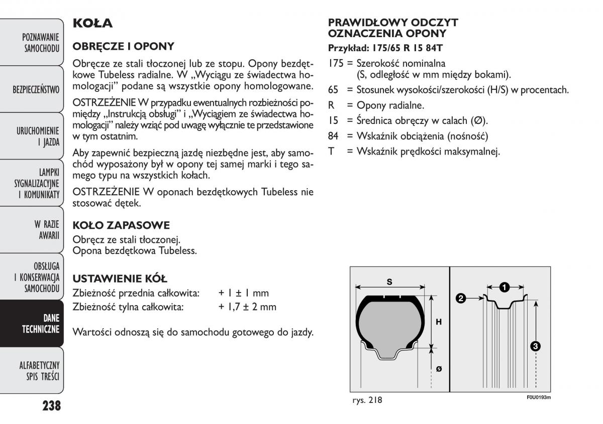 manual  Fiat Punto III 3 instrukcja / page 240