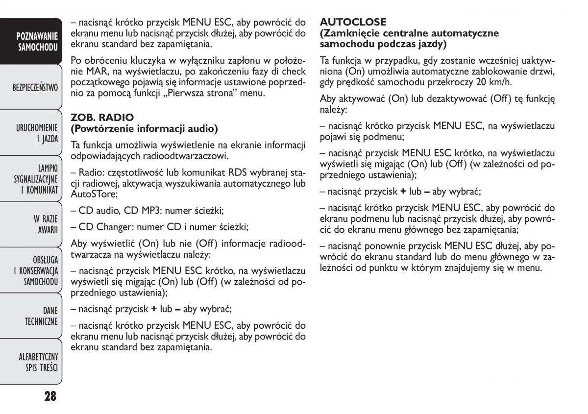 manual  Fiat Punto III 3 instrukcja / page 30
