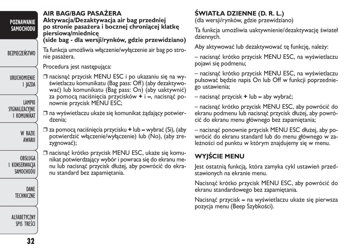 manual  Fiat Punto III 3 instrukcja / page 34
