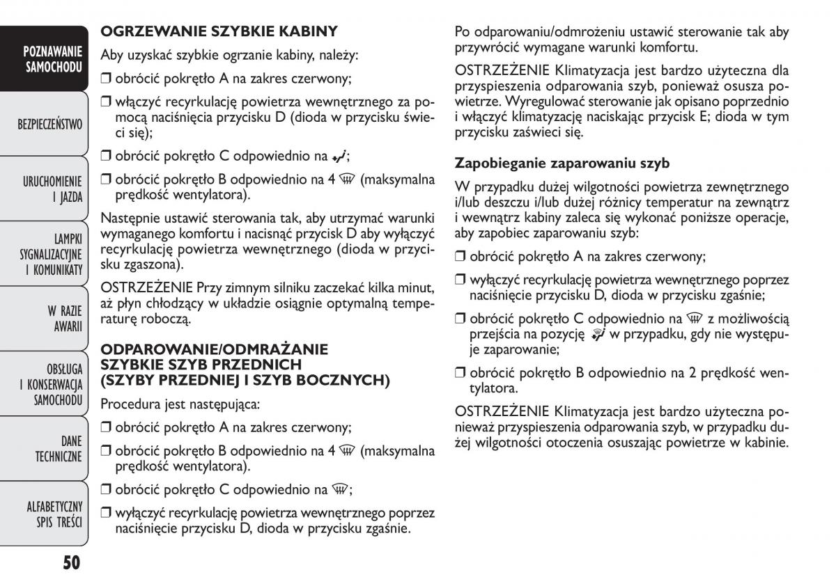 manual  Fiat Punto III 3 instrukcja / page 52