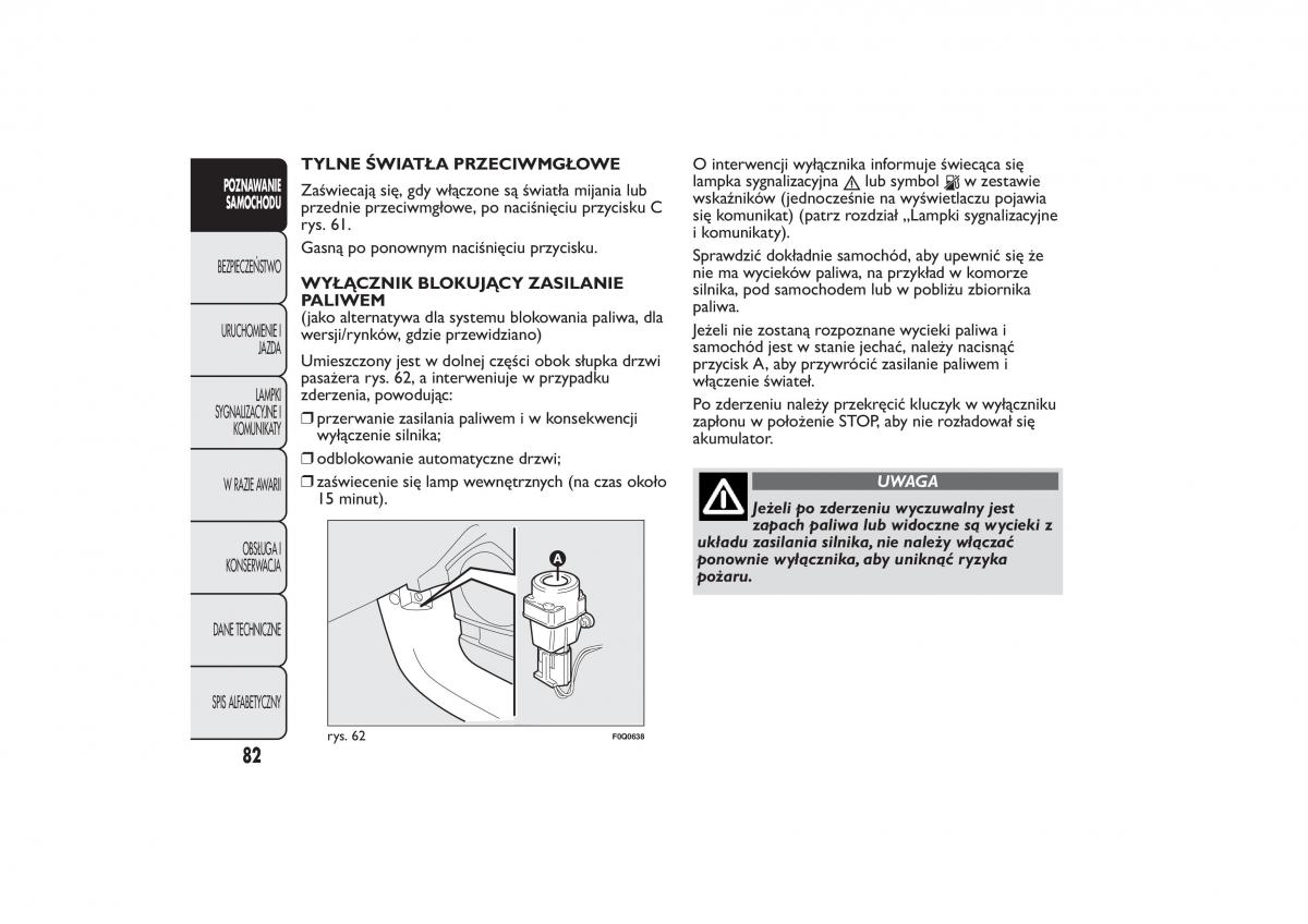 Fiat Bravo II 2 instrukcja obslugi / page 86