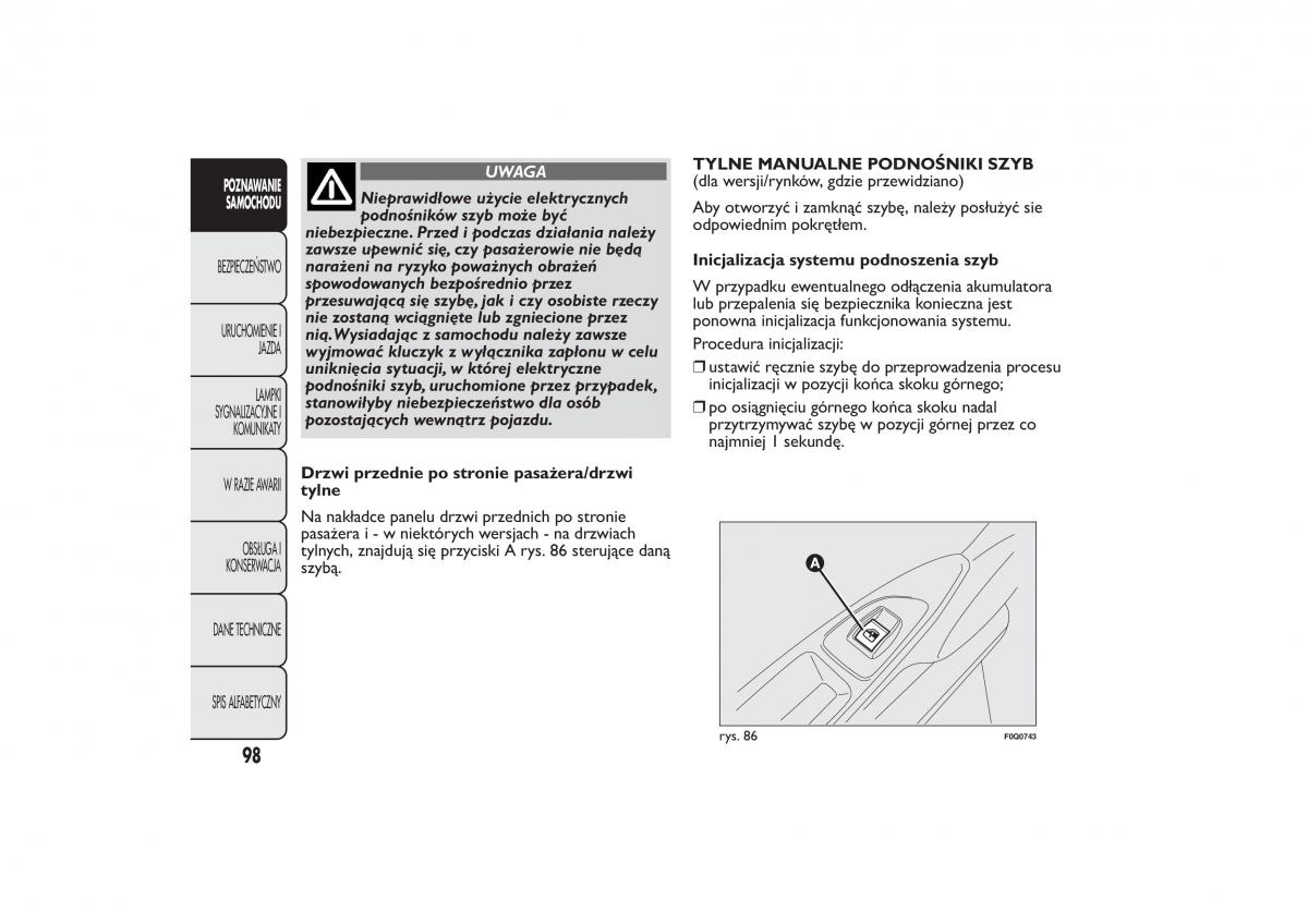 Fiat Bravo II 2 instrukcja obslugi / page 102