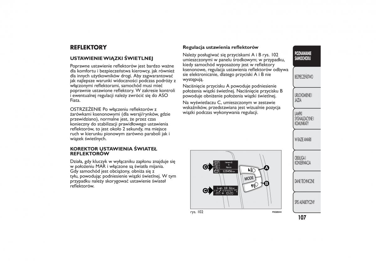 Fiat Bravo II 2 instrukcja obslugi / page 111