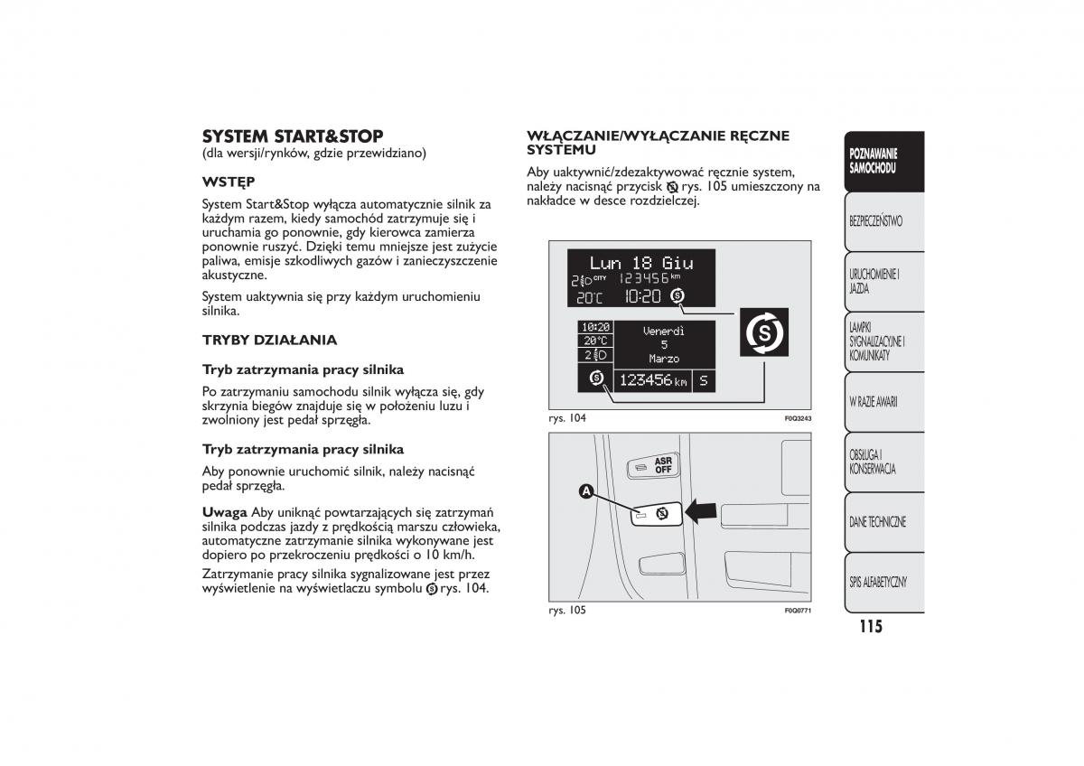 Fiat Bravo II 2 instrukcja obslugi / page 119