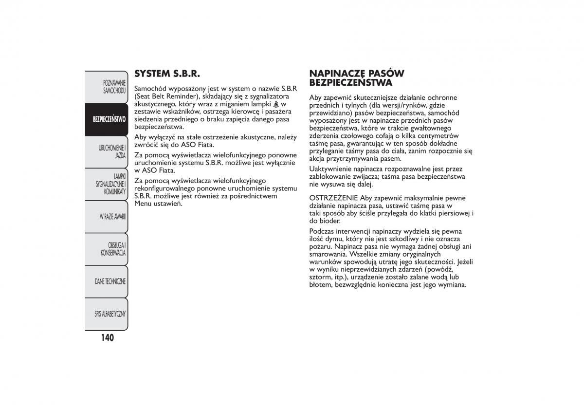 Fiat Bravo II 2 instrukcja obslugi / page 144