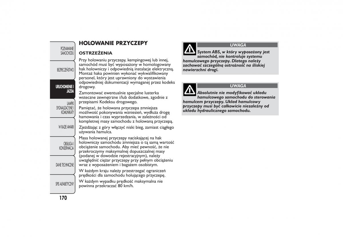 Fiat Bravo II 2 instrukcja obslugi / page 174