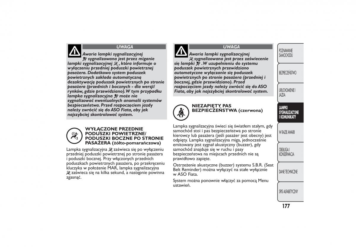 Fiat Bravo II 2 instrukcja obslugi / page 181