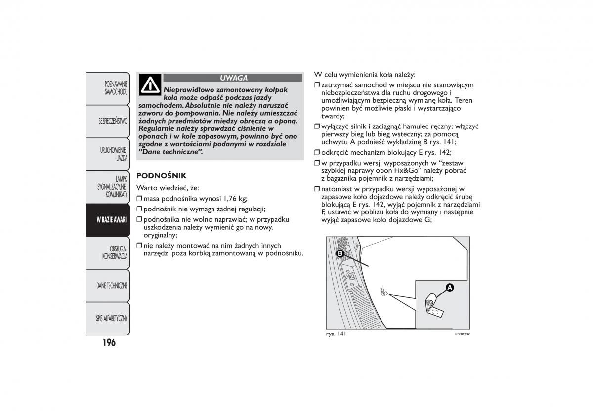 Fiat Bravo II 2 instrukcja obslugi / page 200