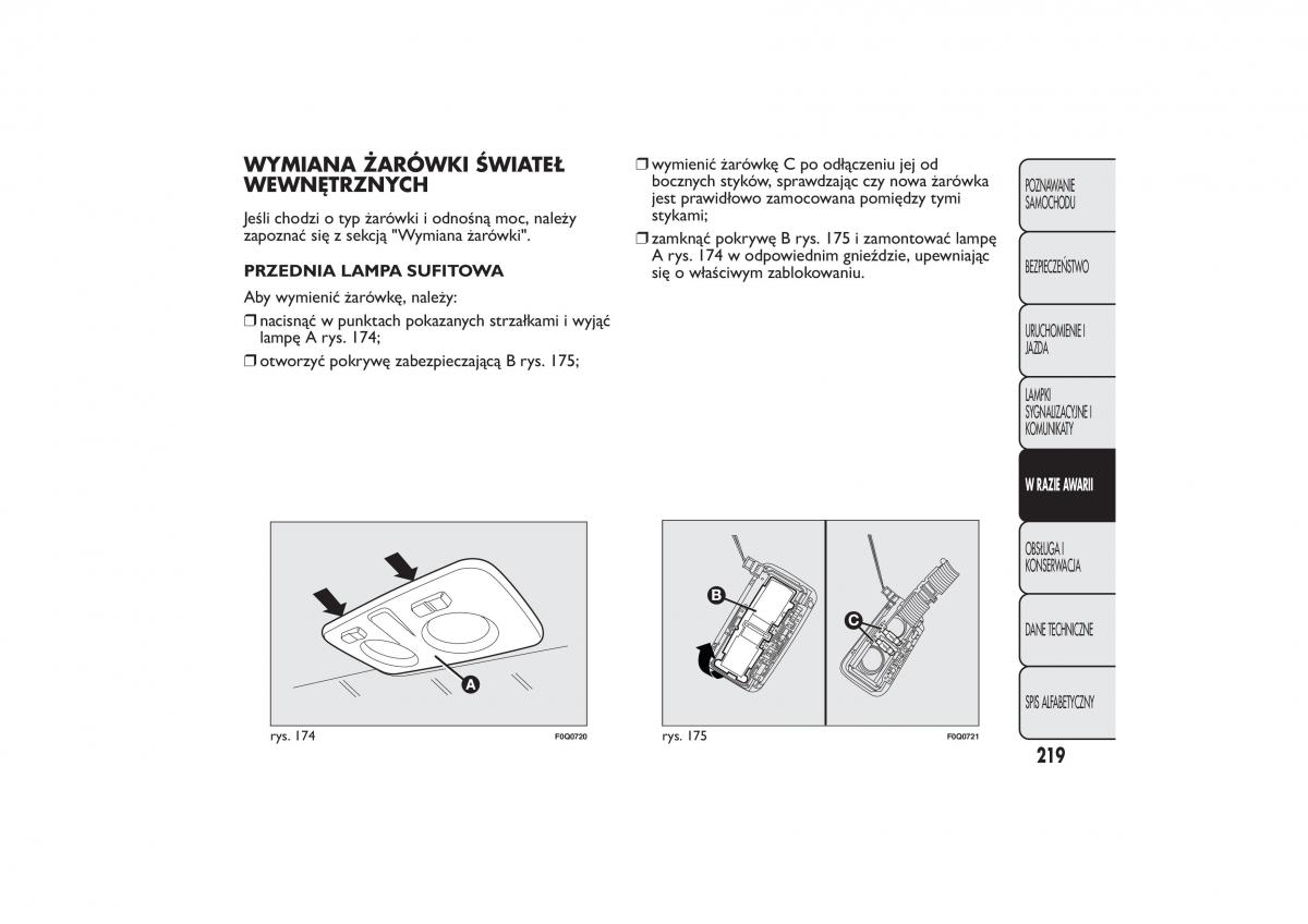 Fiat Bravo II 2 instrukcja obslugi / page 223