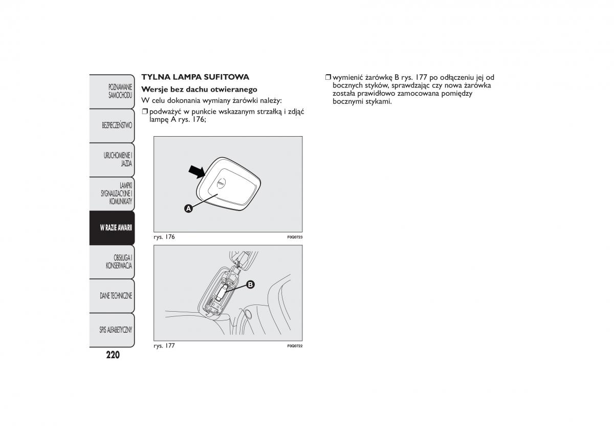 Fiat Bravo II 2 instrukcja obslugi / page 224