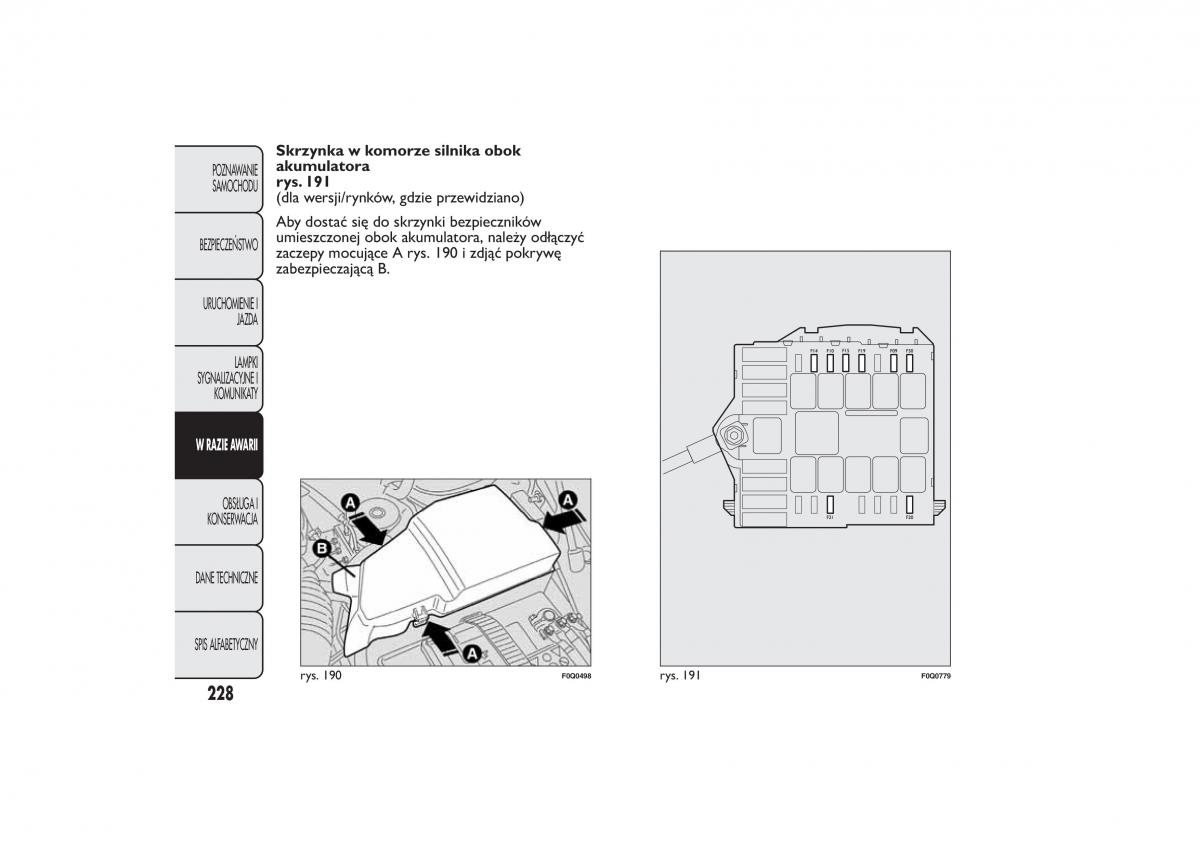 Fiat Bravo II 2 instrukcja obslugi / page 232