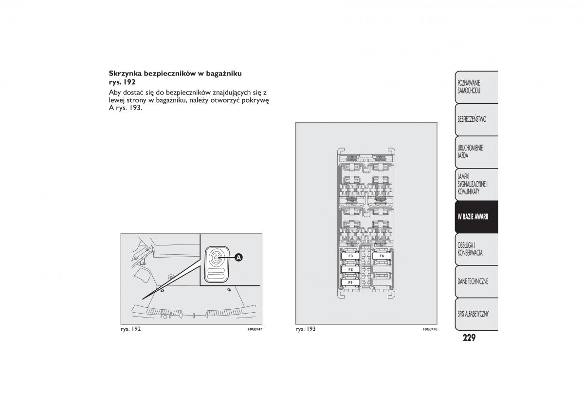 Fiat Bravo II 2 instrukcja obslugi / page 233