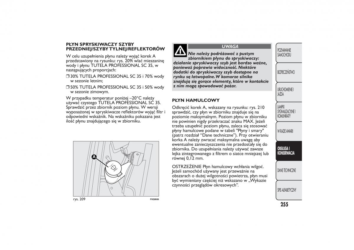 Fiat Bravo II 2 instrukcja obslugi / page 259