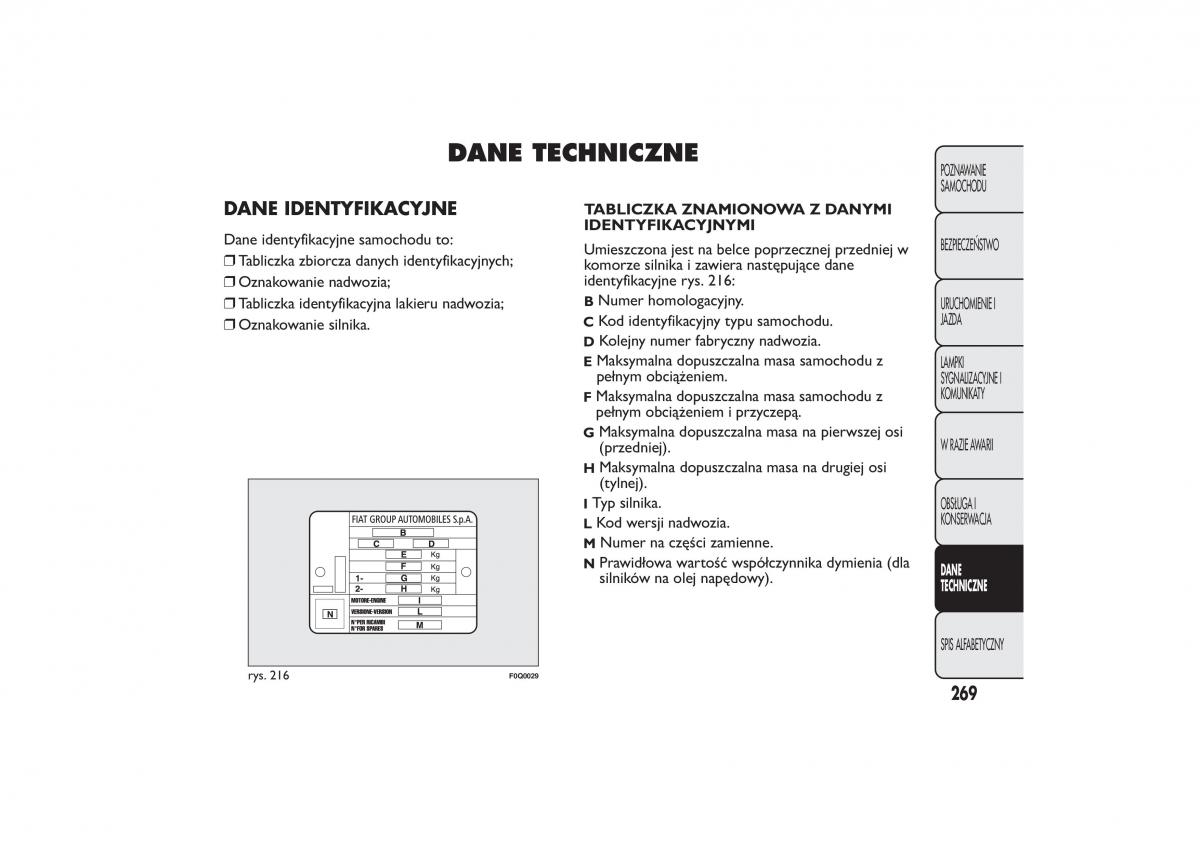 Fiat Bravo II 2 instrukcja obslugi / page 273