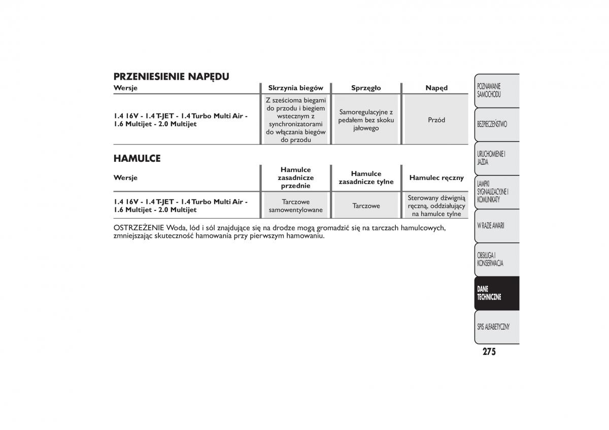 Fiat Bravo II 2 instrukcja obslugi / page 279