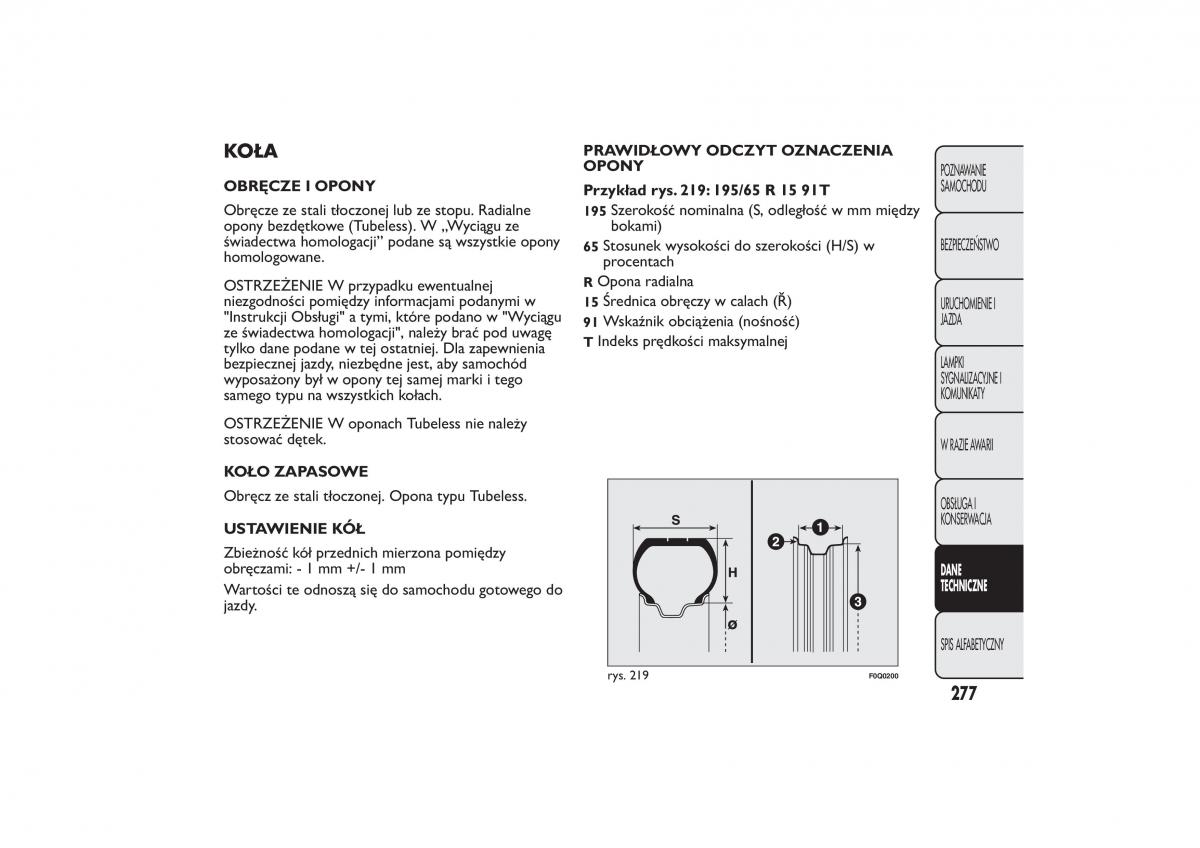 Fiat Bravo II 2 instrukcja obslugi / page 281