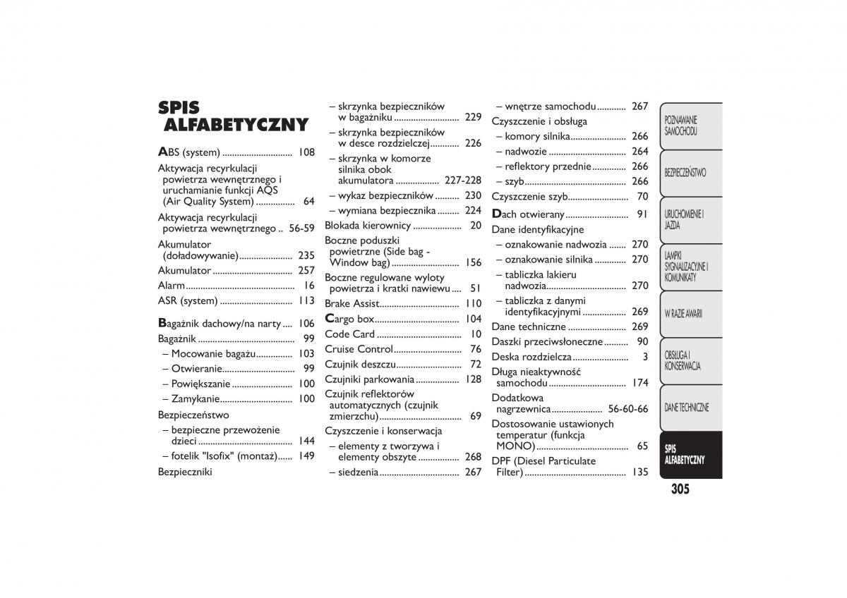 Fiat Bravo II 2 instrukcja obslugi / page 309