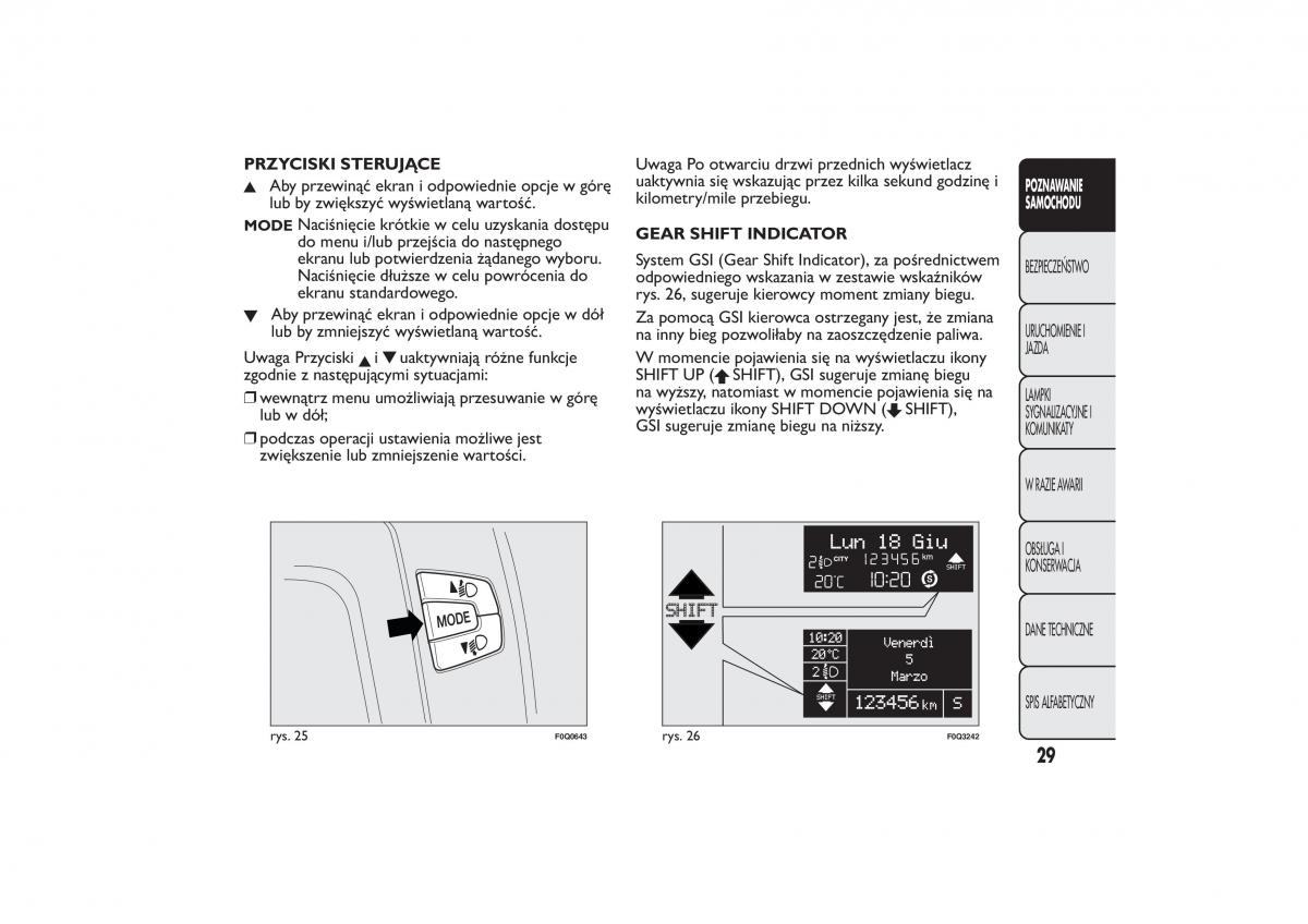 Fiat Bravo II 2 instrukcja obslugi / page 33