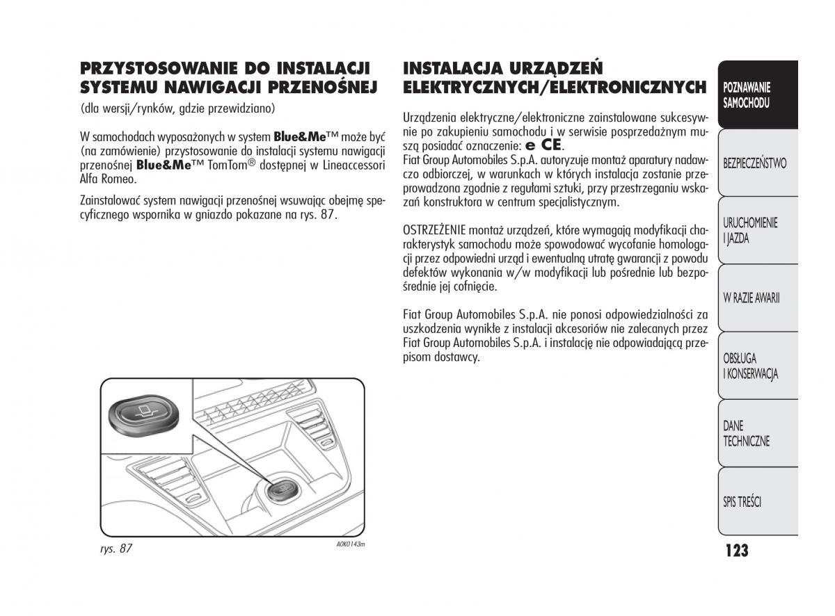 Alfa Romeo Giulietta instrukcja obslugi / page 127