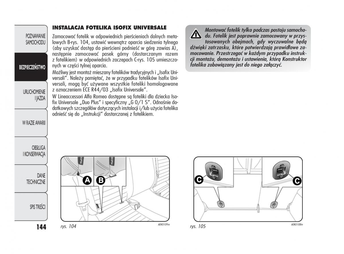 Alfa Romeo Giulietta instrukcja obslugi / page 148