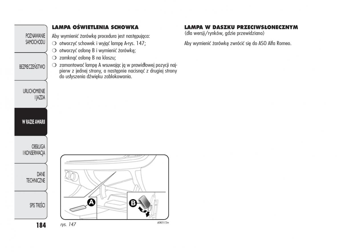 Alfa Romeo Giulietta instrukcja obslugi / page 188