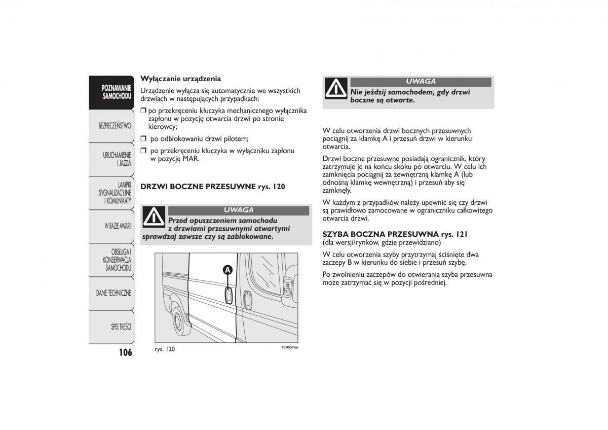 Fiat Ducato III 3 instrukcja obslugi / page 110