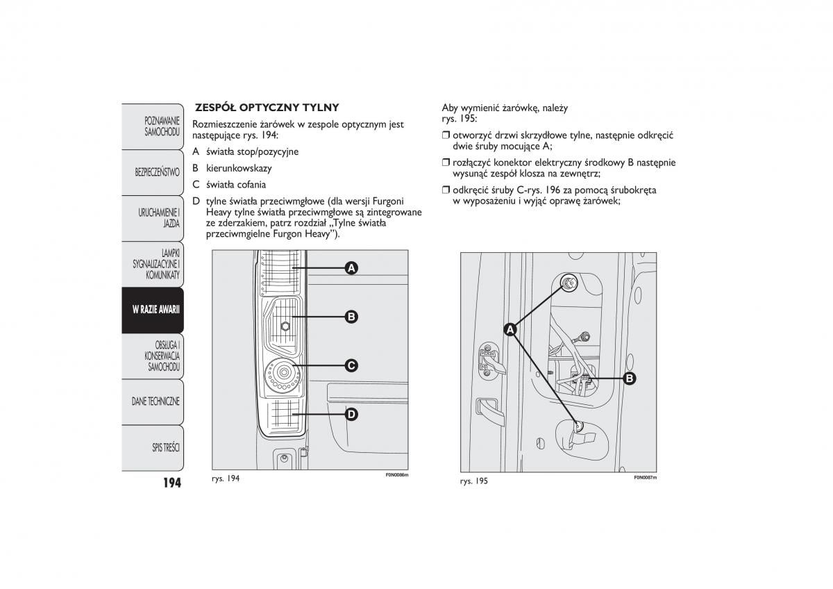 Fiat Ducato III 3 instrukcja obslugi / page 198