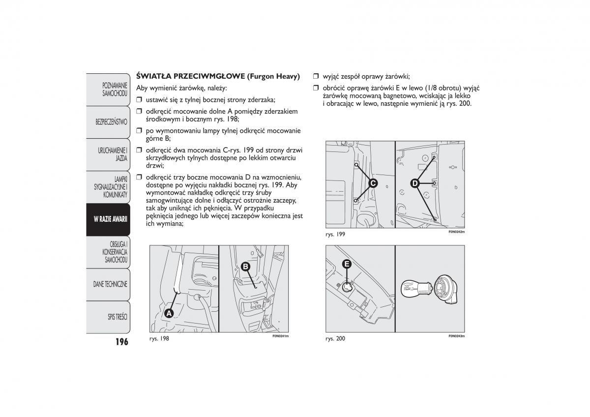 Fiat Ducato III 3 instrukcja obslugi / page 200