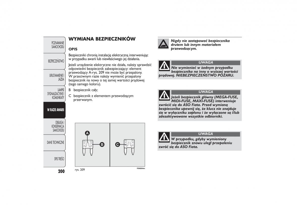 Fiat Ducato III 3 instrukcja obslugi / page 204