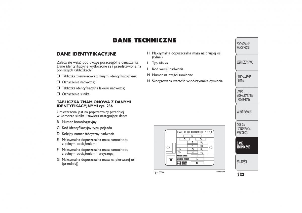 Fiat Ducato III 3 instrukcja obslugi / page 237