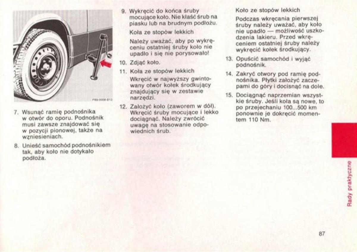 manual  Mercedes Benz E W124 instrukcja / page 87