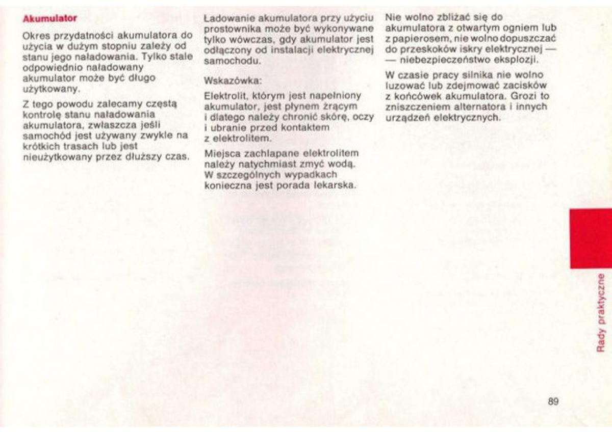 manual  Mercedes Benz E W124 instrukcja / page 89