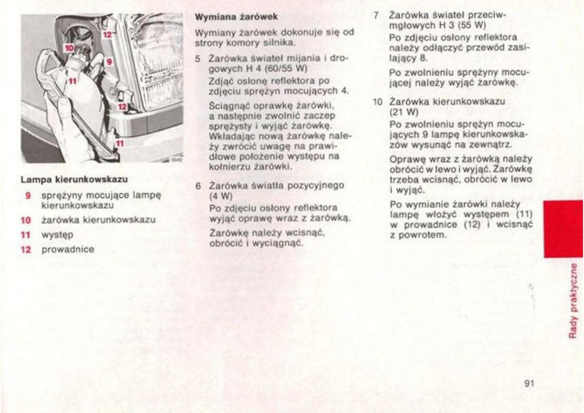 Mercedes Benz E W124 instrukcja obslugi / page 91