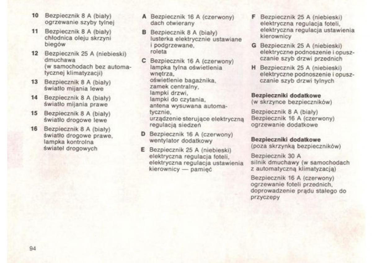 manual  Mercedes Benz E W124 instrukcja / page 94