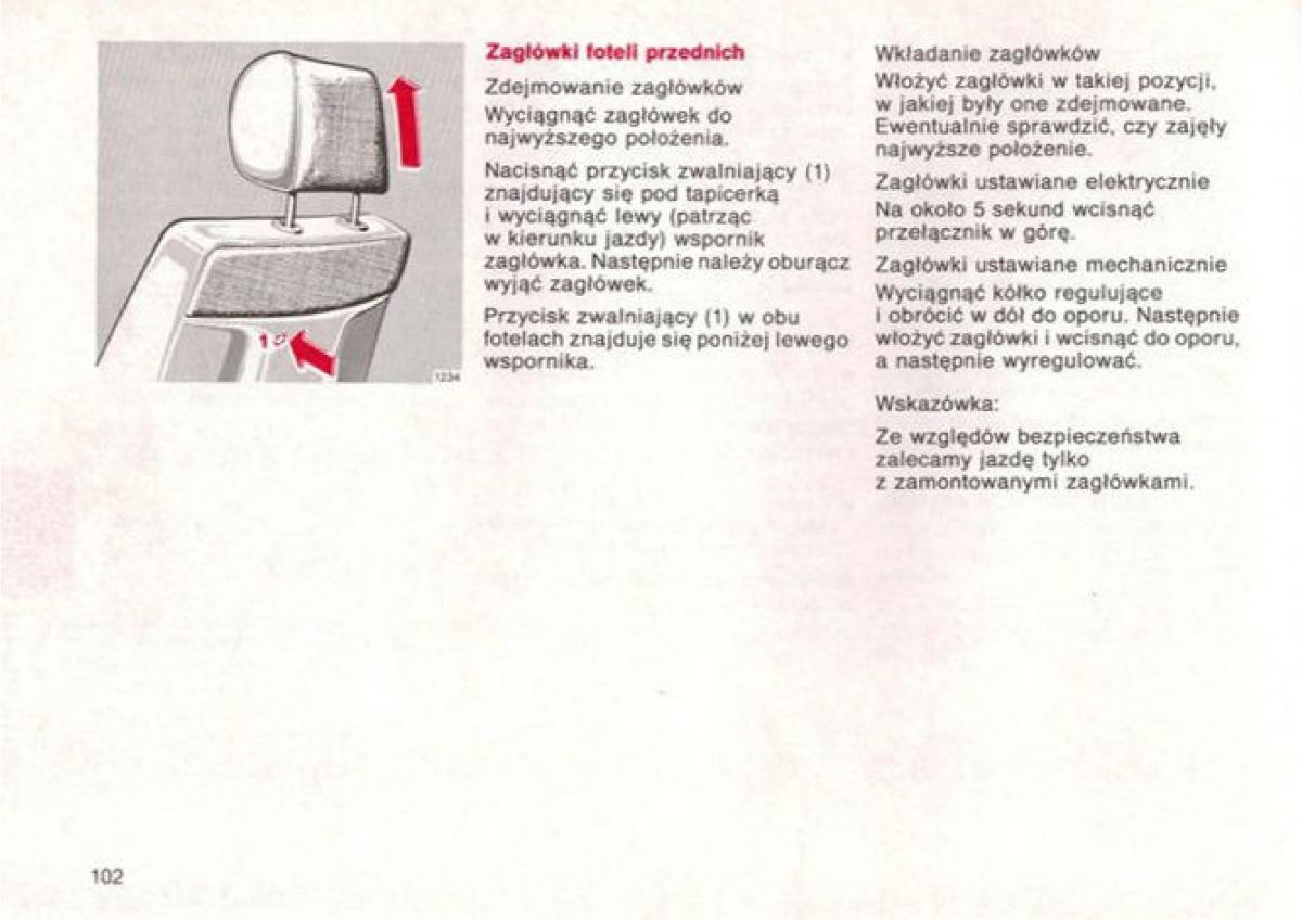 manual  Mercedes Benz E W124 instrukcja / page 102