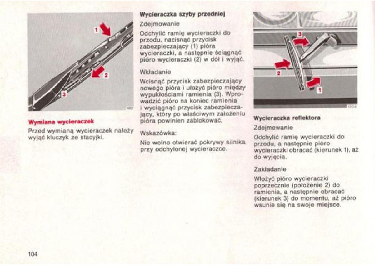 manual  Mercedes Benz E W124 instrukcja / page 104