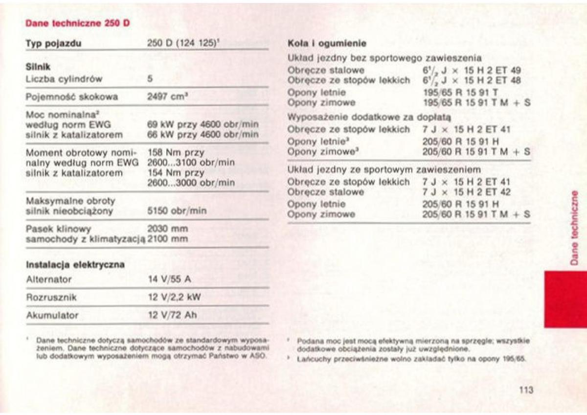 Mercedes Benz E W124 instrukcja obslugi / page 112