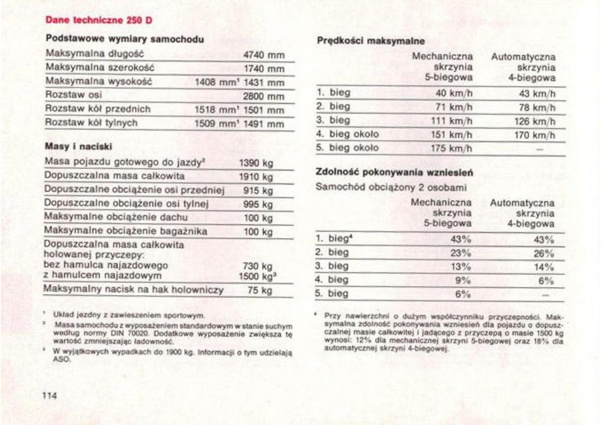 Mercedes Benz E W124 instrukcja obslugi / page 113